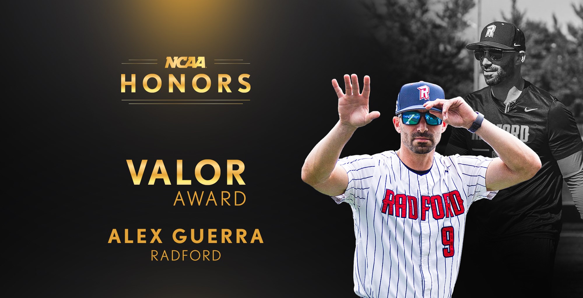 Radford Baseball Head Coach Alex Guerra Earns NCAA Award of Valor for Heroic River Rescue